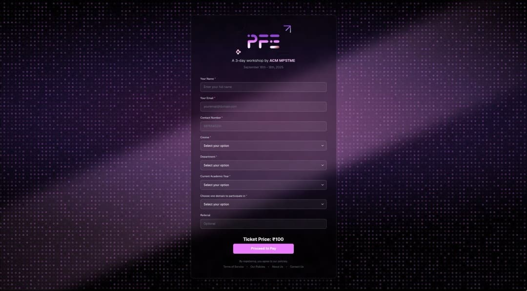 PFE Ticket Registration